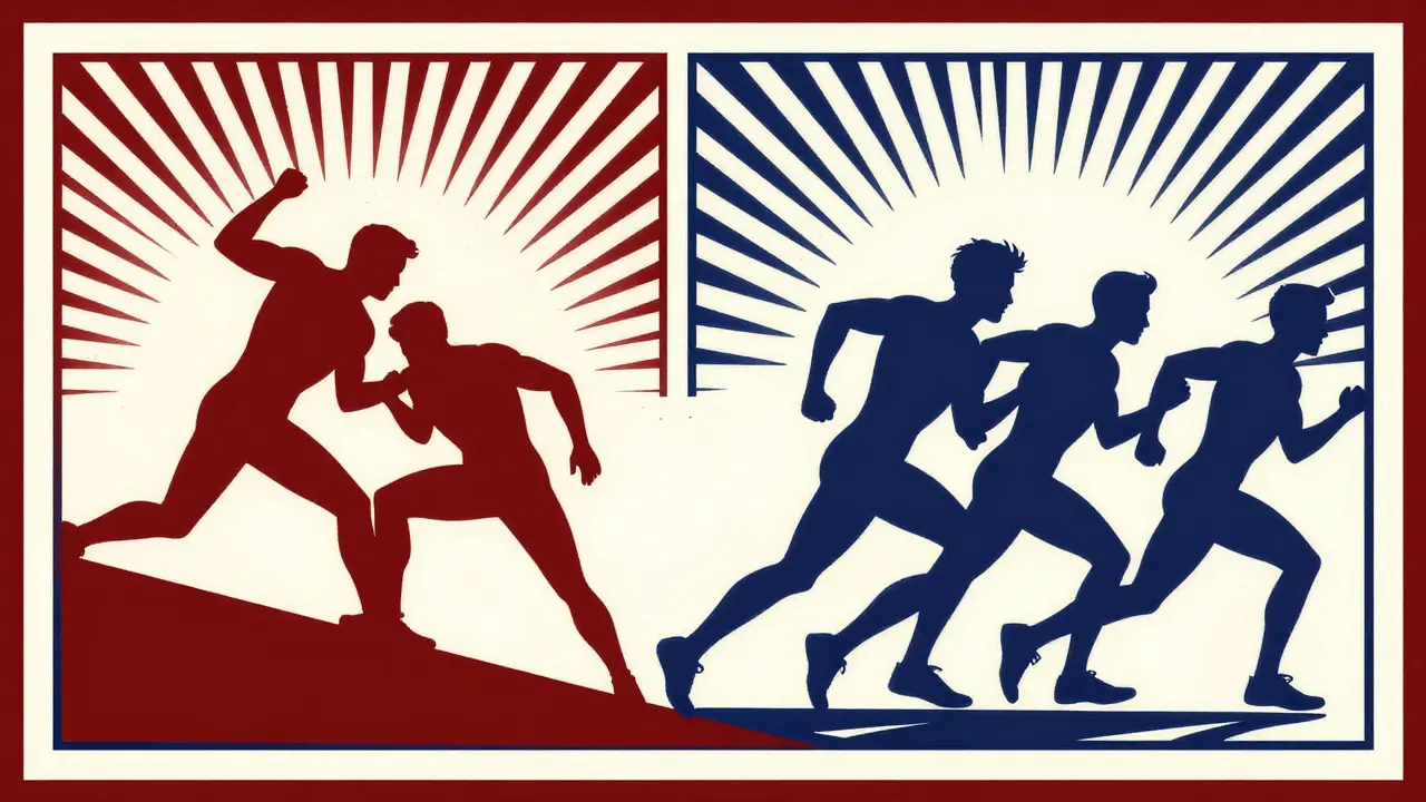 Geometric comparison of high and low risk athletic activities.