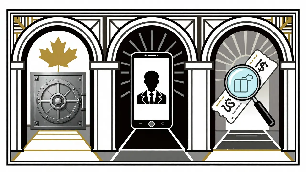 Art Deco art showing three safe pathways to buy prescription meds online