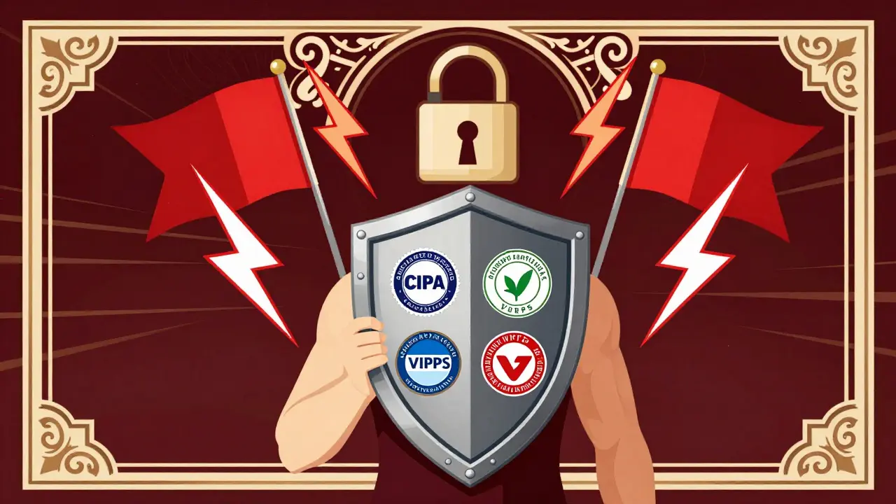 Art Deco illustration of verifying safe online pharmacies and avoiding scams